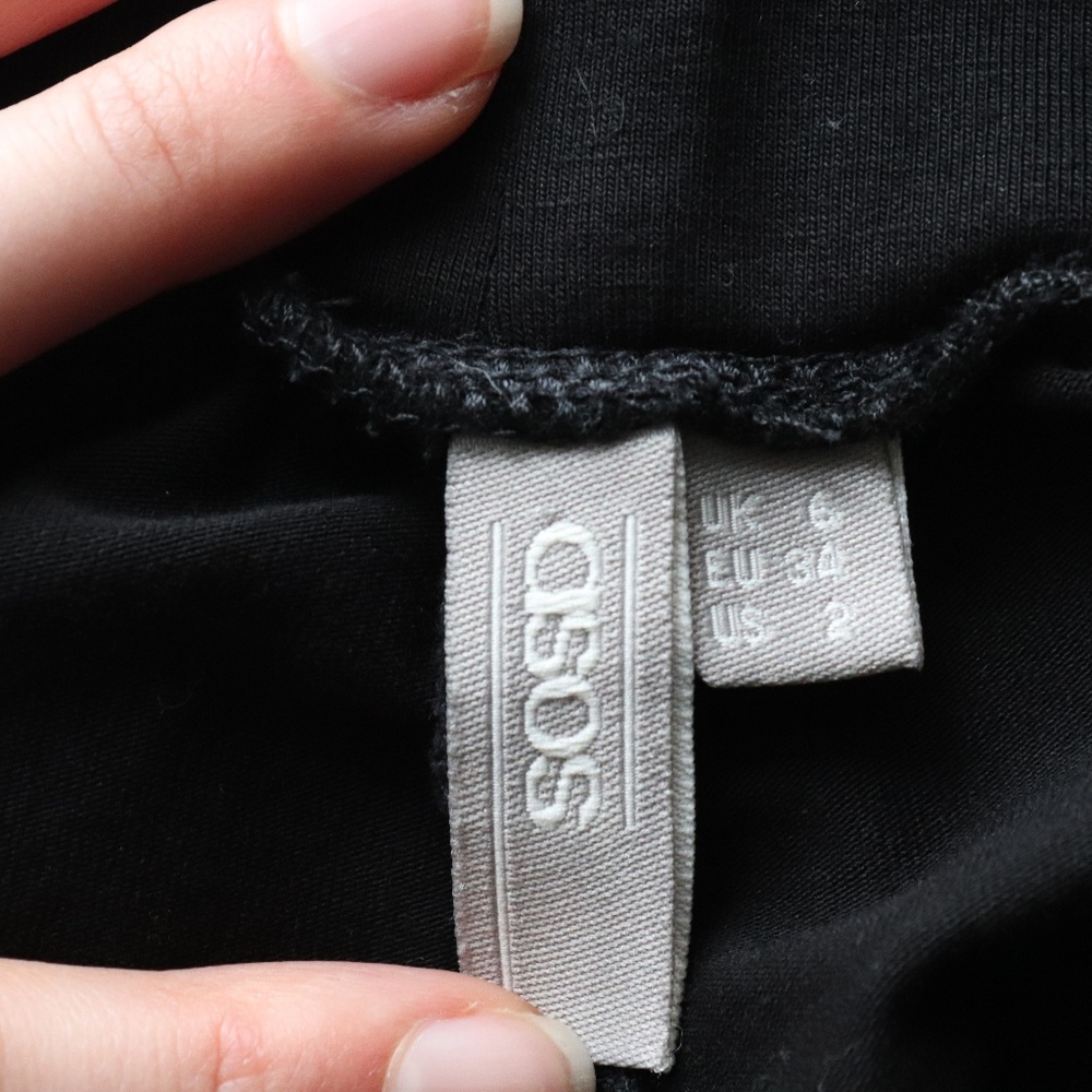 ASOS BLACK PRINTED LEGGINGS - SIZE 2 - Picture 6 of 8